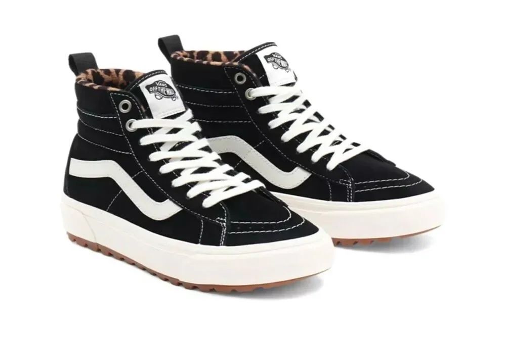 Vans x high top leopard animal print sneakers/shoes fashion y2k men 8 womens 9.5